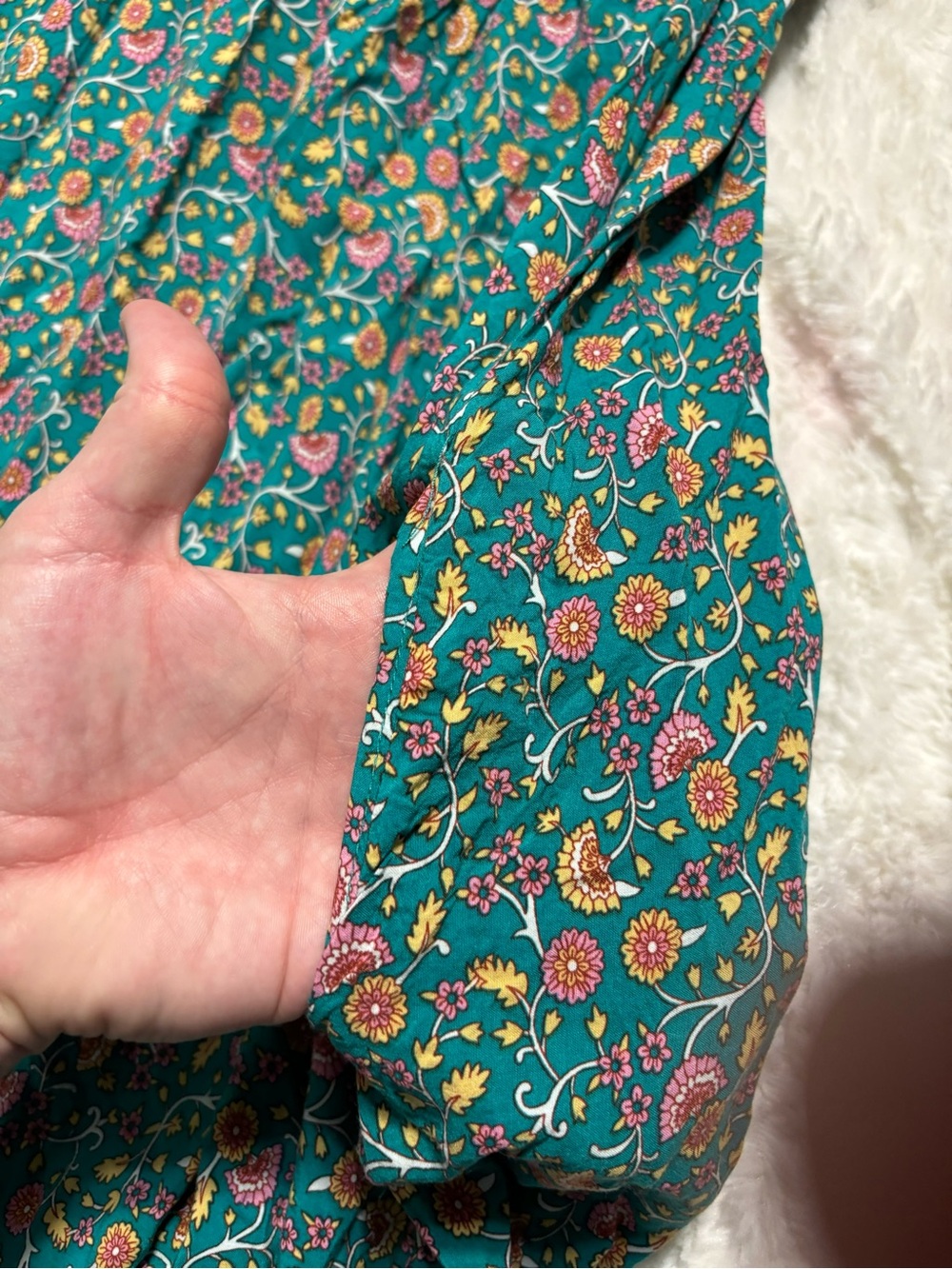 Natural Life Floral Maxi Dress Size Large Teal/Orange Hippie Groovy with Pockets - Picture 14 of 14